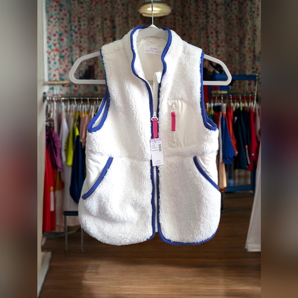 Evsie - Girls Ivory Sherpa Vest - Size S (9/10) - NWTs
